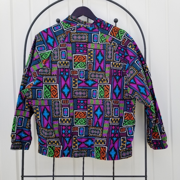 Vintage light wind breaker bomber jacket busy snap close - Picture 12 of 12